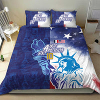 Custom France America Soccer Bedding Set Dual Heritage Liberty Rooster