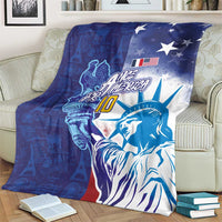 Custom France America Soccer Blanket Dual Heritage Liberty Rooster