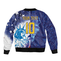 Custom France America Soccer Bomber Jacket Dual Heritage Liberty Rooster