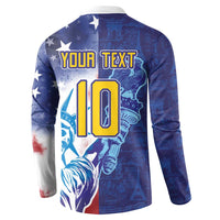 Custom France America Soccer Button Sweatshirt Dual Heritage Liberty Rooster