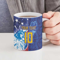 Custom France America Soccer Ceramic Mug Dual Heritage Liberty Rooster