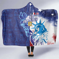 Custom France America Soccer Hooded Blanket Dual Heritage Liberty Rooster