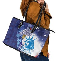 Custom France America Soccer Leather Tote Bag Dual Heritage Liberty Rooster
