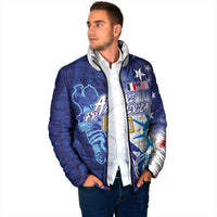 Custom France America Soccer Padded Jacket Dual Heritage Liberty Rooster