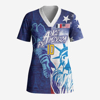 Custom France America Soccer Scrub Top Dual Heritage Liberty Rooster