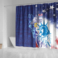 Custom France America Soccer Shower Curtain Dual Heritage Liberty Rooster