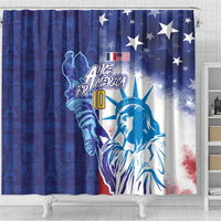 Custom France America Soccer Shower Curtain Dual Heritage Liberty Rooster