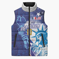 Custom France America Soccer Sleeveless Puffer Jacket Dual Heritage Liberty Rooster