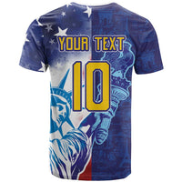 Custom France America Soccer T Shirt Dual Heritage Liberty Rooster
