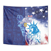 Custom France America Soccer Tapestry Dual Heritage Liberty Rooster