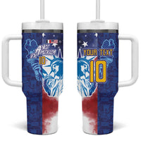 Custom France America Soccer Tumbler With Handle Dual Heritage Liberty Rooster