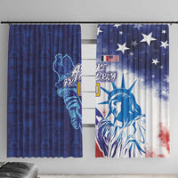 Custom France America Soccer Window Curtain Dual Heritage Liberty Rooster