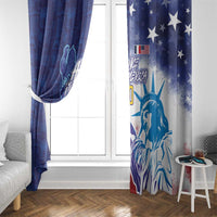 Custom France America Soccer Window Curtain Dual Heritage Liberty Rooster