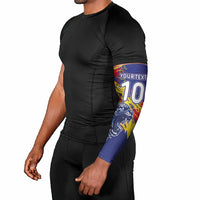 Custom DR Congo Football Leopard Mascot Arm Sleeves Fierce Leopard Art National Flag Colors
