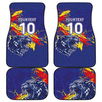 Custom DR Congo Football Leopard Mascot Car Mats Fierce Leopard Art National Flag Colors