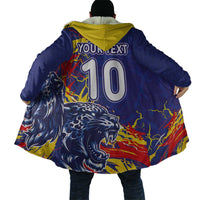 Custom DR Congo Football Leopard Mascot Cloak Fierce Leopard Art National Flag Colors
