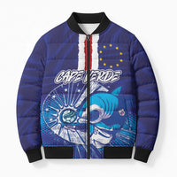 Custom Cape Verde Football Blue Shark Mascot Bomber Puffer Jacket Glory 2026