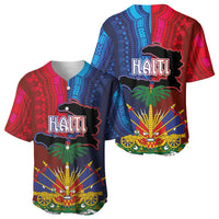 Haiti Coat Of Arms Map Dashiki Baseball Jersey Vibrant Caribbean Heritage