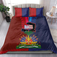 Haiti Coat Of Arms Map Dashiki Bedding Set Vibrant Caribbean Heritage