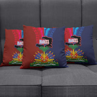 Haiti Coat Of Arms Map Dashiki Pillow Cover Vibrant Caribbean Heritage