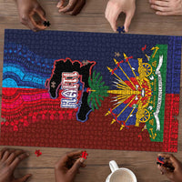 Haiti Coat Of Arms Map Dashiki Puzzle Vibrant Caribbean Heritage