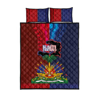 Haiti Coat Of Arms Map Dashiki Quilt Bed Set Vibrant Caribbean Heritage