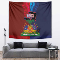 Haiti Coat Of Arms Map Dashiki Tapestry Vibrant Caribbean Heritage