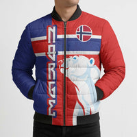 Custom Norway Ice Hockey Bomber Puffer Jacket Polar Bears-Viking Ornament Flag Style