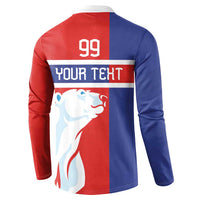 Custom Norway Ice Hockey Button Sweatshirt Polar Bears-Viking Ornament Flag Style