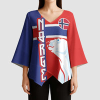 Custom Norway Ice Hockey Kimono Sleeve Blouse Polar Bears-Viking Ornament Flag Style