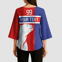 Custom Norway Ice Hockey Kimono Sleeve Blouse Polar Bears-Viking Ornament Flag Style