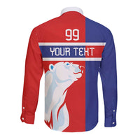 Custom Norway Ice Hockey Long Sleeve Button Shirt Polar Bears-Viking Ornament Flag Style