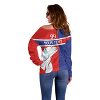 Custom Norway Ice Hockey Off Shoulder Sweater Polar Bears-Viking Ornament Flag Style