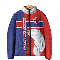 Custom Norway Ice Hockey Padded Jacket Polar Bears-Viking Ornament Flag Style