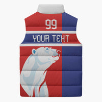 Custom Norway Ice Hockey Sleeveless Puffer Jacket Polar Bears-Viking Ornament Flag Style