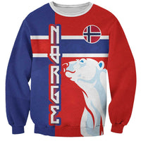 Custom Norway Ice Hockey Sweatshirt Polar Bears-Viking Ornament Flag Style