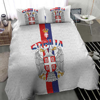 Serbia Coat Of Arms Srbija Eagle Bedding Set Traditional Serbian Heraldic Crest White Double Headed Eagle