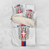 Serbia Coat Of Arms Srbija Eagle Bedding Set Traditional Serbian Heraldic Crest White Double Headed Eagle