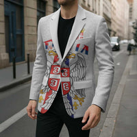 Serbia Coat Of Arms Srbija Eagle Blazer Traditional Serbian Heraldic Crest White Double Headed Eagle