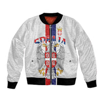 Serbia Coat Of Arms Srbija Eagle Bomber Jacket Traditional Serbian Heraldic Crest White Double Headed Eagle