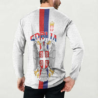 Serbia Coat Of Arms Srbija Eagle Button Sweatshirt Traditional Serbian Heraldic Crest White Double Headed Eagle