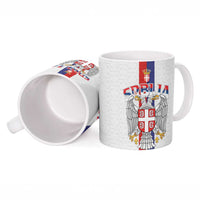 Serbia Coat Of Arms Srbija Eagle Ceramic Mug Traditional Serbian Heraldic Crest White Double Headed Eagle