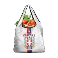 Serbia Coat Of Arms Srbija Eagle Grocery Bag Traditional Serbian Heraldic Crest White Double Headed Eagle