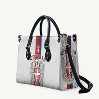 Serbia Coat Of Arms Srbija Eagle Leather Bag Traditional Serbian Heraldic Crest White Double Headed Eagle
