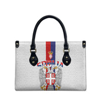 Serbia Coat Of Arms Srbija Eagle Leather Bag Traditional Serbian Heraldic Crest White Double Headed Eagle
