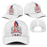 Serbia Coat Of Arms Srbija Eagle Mesh Trucker Cap Traditional Serbian Heraldic Crest White Double Headed Eagle