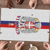 Serbia Coat Of Arms Srbija Eagle Puzzle Traditional Serbian Heraldic Crest White Double Headed Eagle