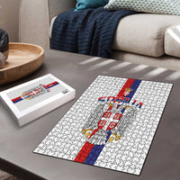 Serbia Coat Of Arms Srbija Eagle Puzzle Traditional Serbian Heraldic Crest White Double Headed Eagle