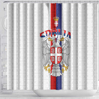 Serbia Coat Of Arms Srbija Eagle Shower Curtain Traditional Serbian Heraldic Crest White Double Headed Eagle