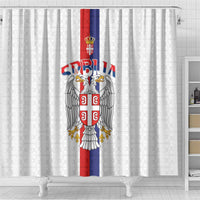 Serbia Coat Of Arms Srbija Eagle Shower Curtain Traditional Serbian Heraldic Crest White Double Headed Eagle